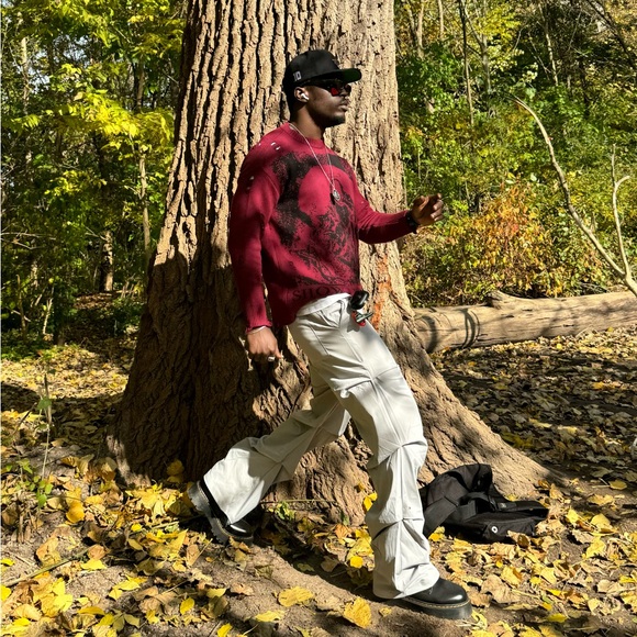 'Crinkle' Cargos
Color:Gray
Size M // Waist 29/30 - Picture 3 of 4